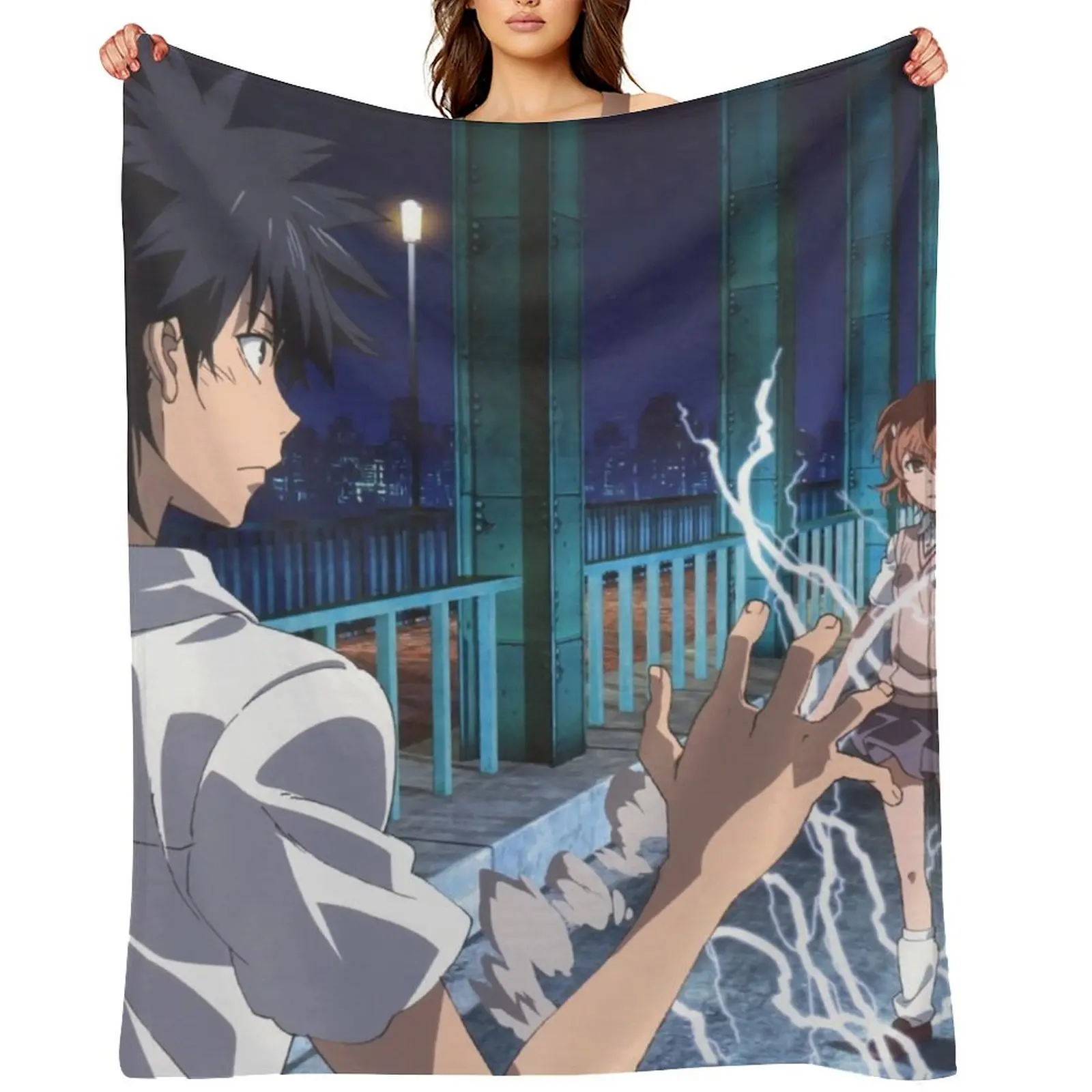 

Toaru Series - Misaka Mikoto & Kamijou Touma Throw Blanket Blankets For Sofas Comforter Quilt Furrys Blankets