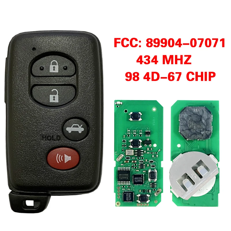 

CN007222 Aftermarket Smart Key 4 Buttons 433MHZ 4D67 Chip FCC 14AAC PN 89904-07071 For Toyota Avalon Land Cruiser 2008-2014