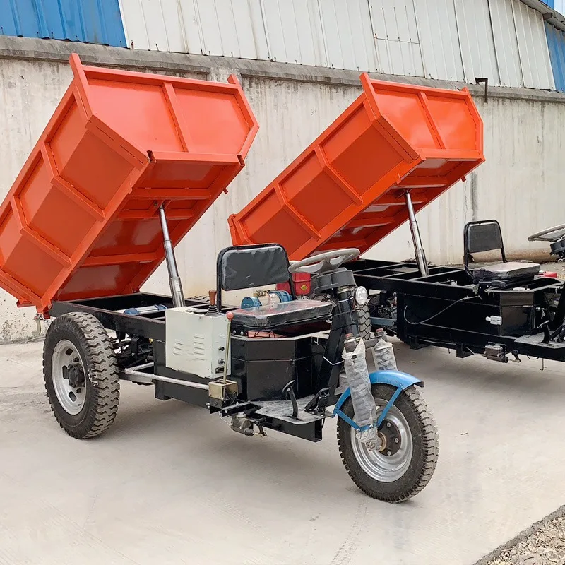 Construction site electric tricycle mining diesel tricycle engineering for hauling goods, household agricultural dump tricycle