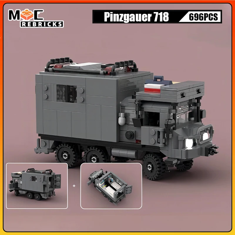 MOC Building Blocks Toys Technology Military Rescue Trucks Pinzgauer 718 Ambulance Model Creative Bricks Gifts For Kids Adults