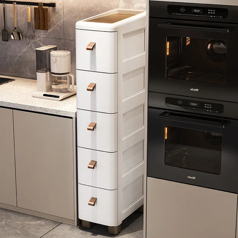 Slim Gap Floor Cabinet Beside Toilet Multi-use BathWashroomSide Narrow Space SavingHousehold Storage Organizer HomeFurnish Decor