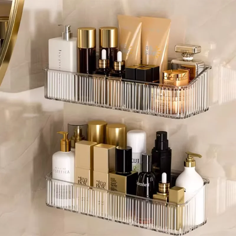 Bohrfreies Luxus-Badezimmer-Aufbewahrungsregal Toiletten-Waschbecken Wandmontage Toiletten-Wand Kosmetik-Aufbewahrungsregal