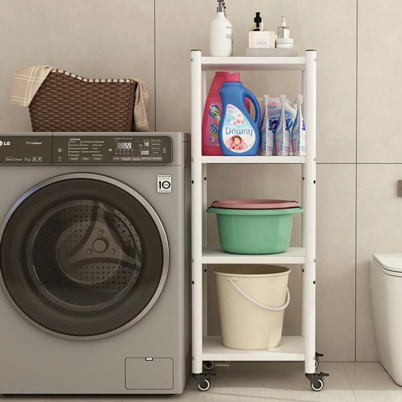 Toilet storage rack, floor to floor, multi-layer washbasin rack, next to household washing machine, bucket rack, toilet