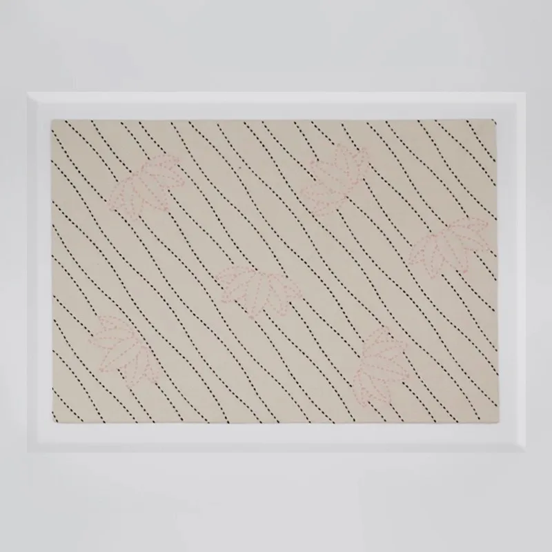 

Sashiko Starter Kit for Coasters & Placemats, Pre-Printed Fabric with Patterns for Tea Ceremony, Needle & Thread Not included