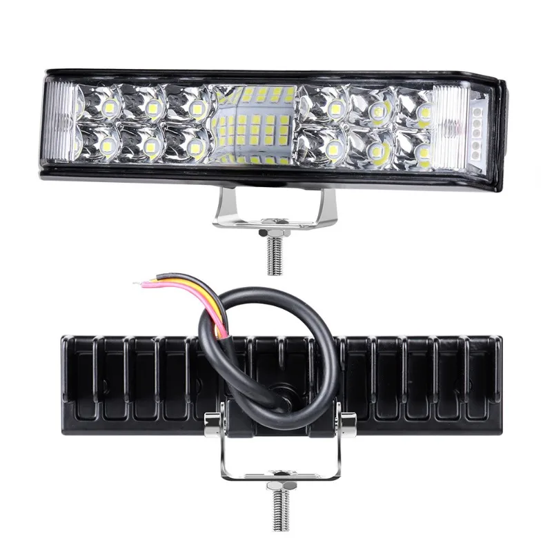 Car Led Work Light - Linear Three-sided Illumination White/red/blue Strobe Auxiliary Light 18w 1800lm 9-60V