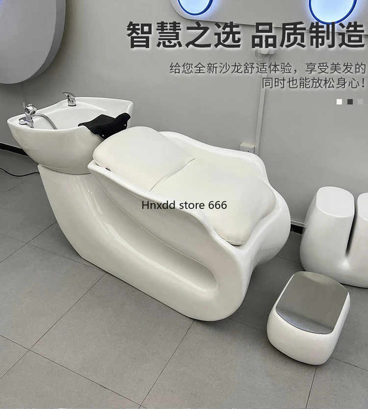 Shampoo Chair Hair Saloon Dedicated Hair Salon Ceramic Basin Flushing Bed Fashion Half Lying Shampoo Chair