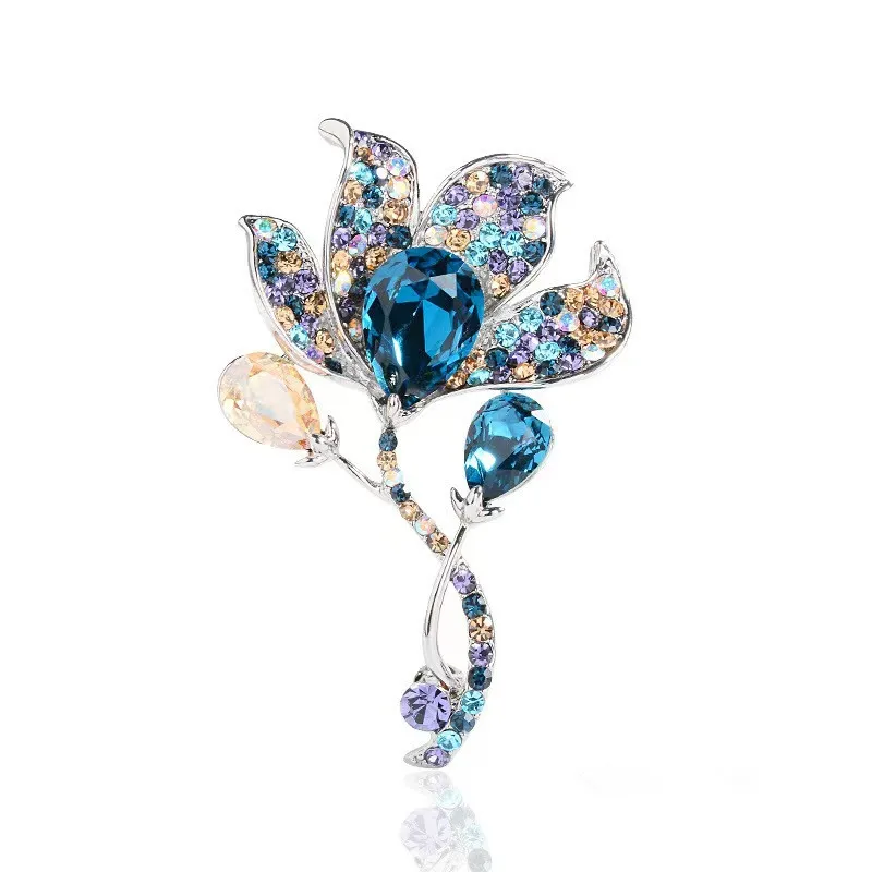 

Light luxury alloy rhinestone calla lily flower brooch fashionable retro