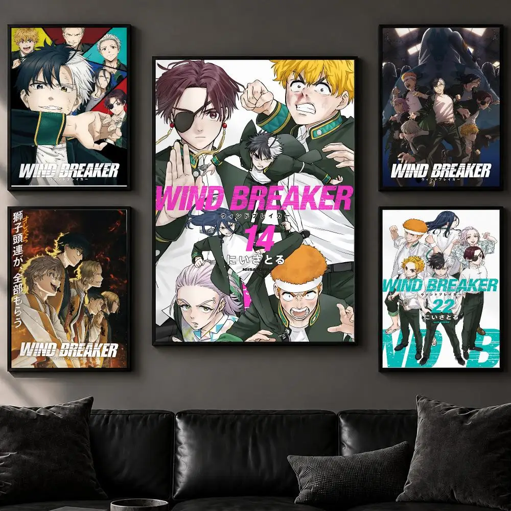 Anime W-Wind BreakerS Poster Art  Self-Adhesive No Glue Residue Wall Decor for Bedroom Living Room