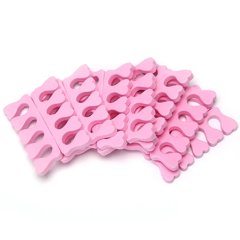 Soft Pink 100pcs Finger Toe Separators Manicure Pedicure Foot Care Compressed Sponge  Nail Art Tools Suitable For Men And Women