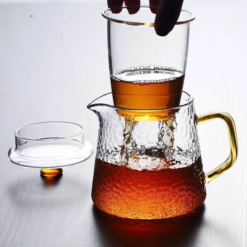 New High Temperature Resistant Glass Teapot Boiling Teapot Household Thickening Filter Tea Water Separation Tea Set Boutique