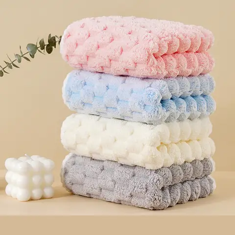 욕실용 솔리드 컬러 핸드 타올, 그레이 블루 핑크 베이지 벨벳 타올, 빠른 건조, 35cm x 75cm, 1 개