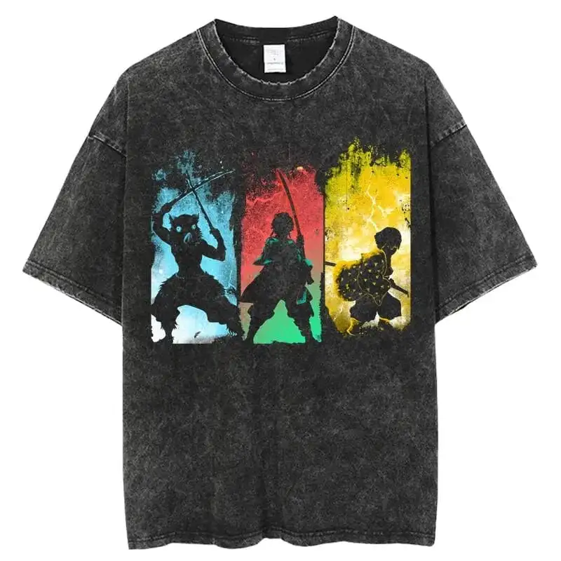 

Demon Slayer Anime Vintage T-Shirt for Fans Men's 2026 Summer Fashion Oversize Street Harajuku Y2K Tops High Quality Clothing