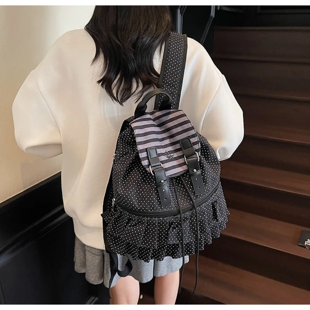 Creative Polka Dot Backpack Large Capacity Multifunctional School Bag Casual Shoulder Bag Travel