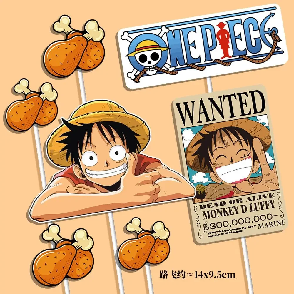 One Piece Luffy Tortendekoration Figuren Piratenschiff Segelboot Cartoon-Thema Kreative Kuchendekoration Geburtstag DIY Zubehör – Detail 3