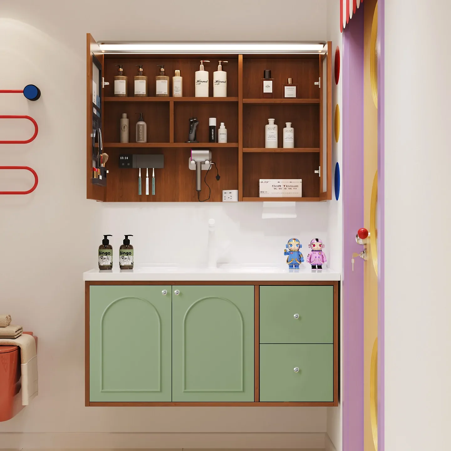 xx-Painting Multi-functional Bathroom Cabinet New Style Floating Custom Modern Simple Design Bathroom Vanity