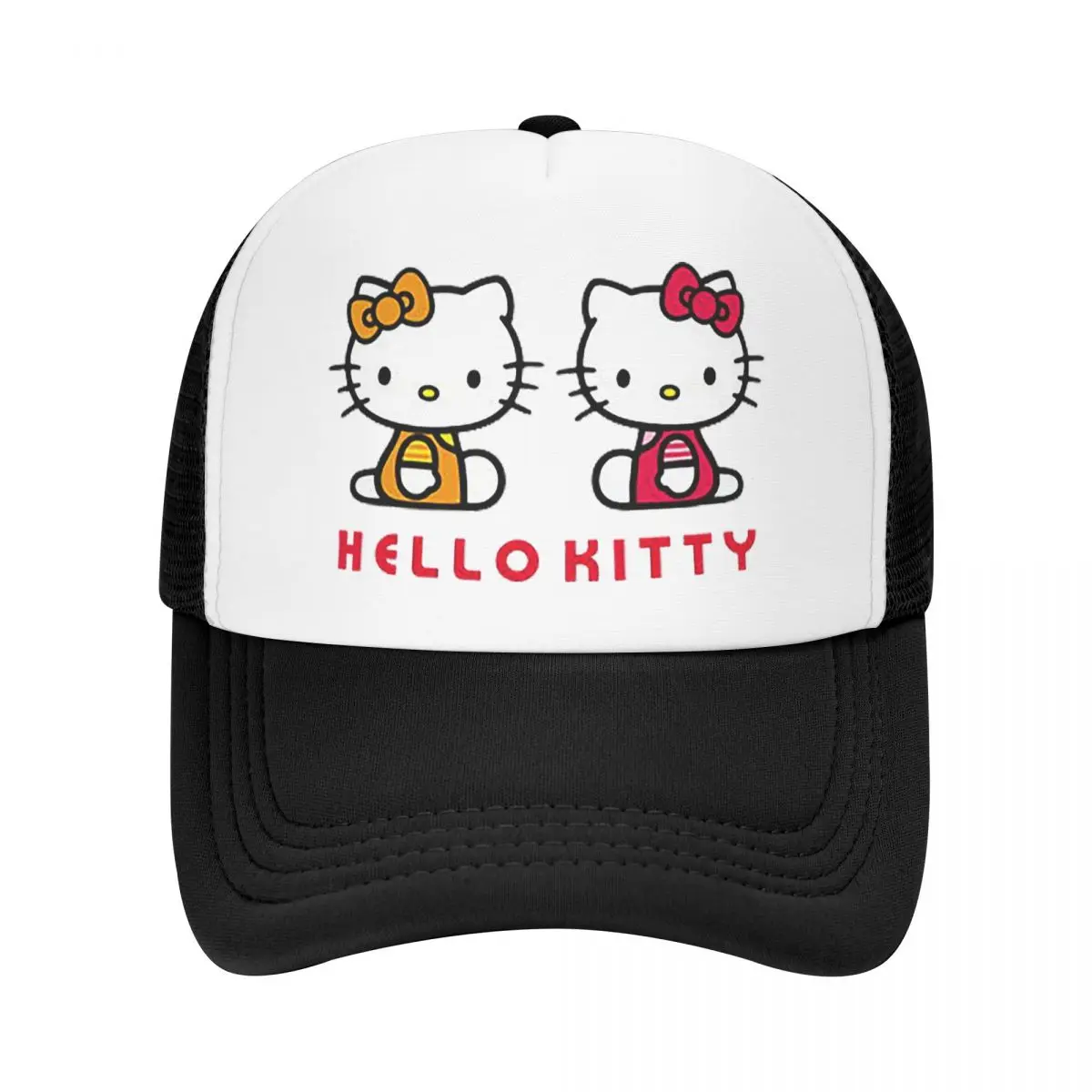 Hello Kitty Kawaii Cute Cat Mesh Golf Hat Caps Outfits for Unisex Adjustable Baseball Cap Mesh-Back Summer Breathable Hats