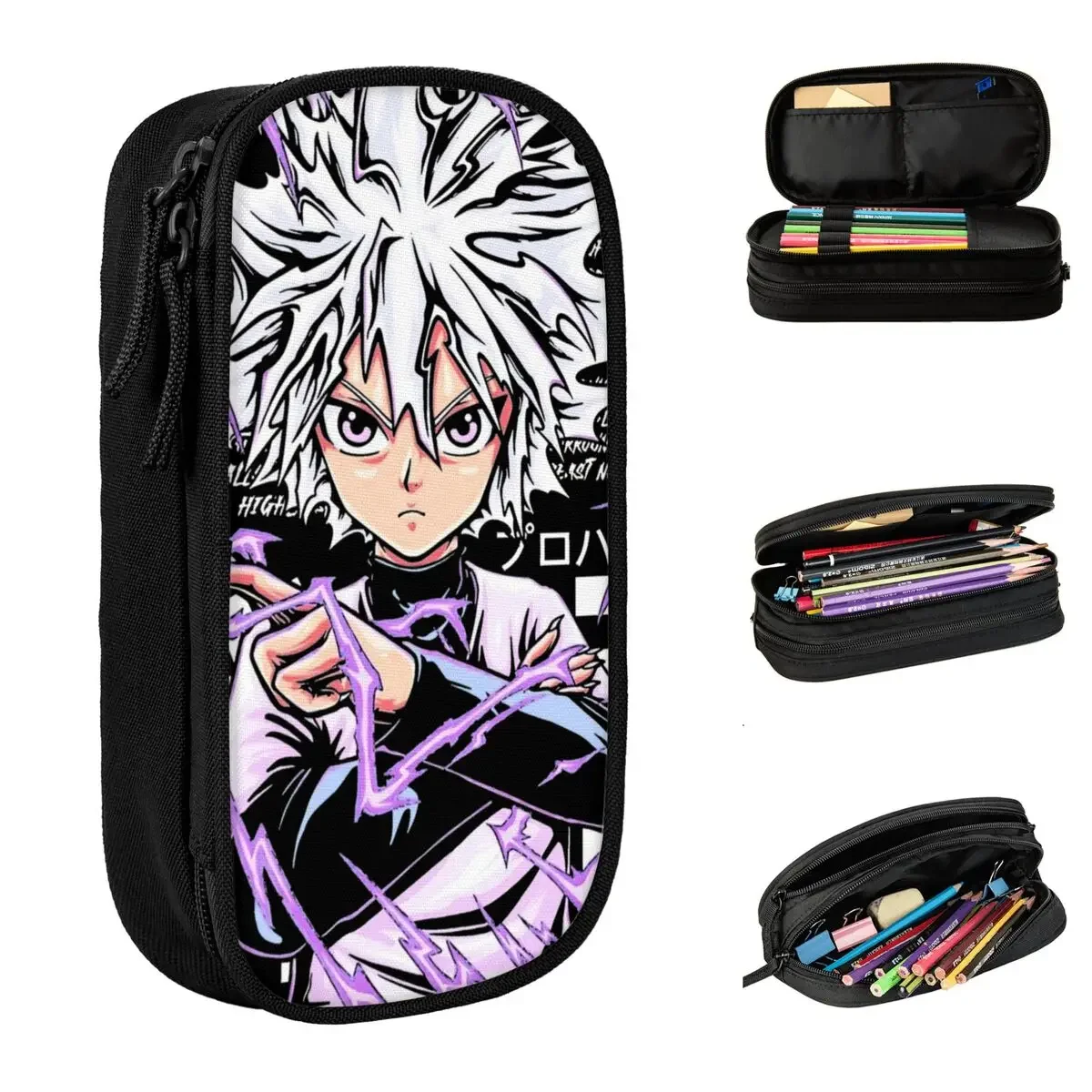

HXH Anime Killua Zoldyck Pencil Case Lovely Pen Box Bag Student Big Capacity School Supplies Cosmetic Pencil Pouch