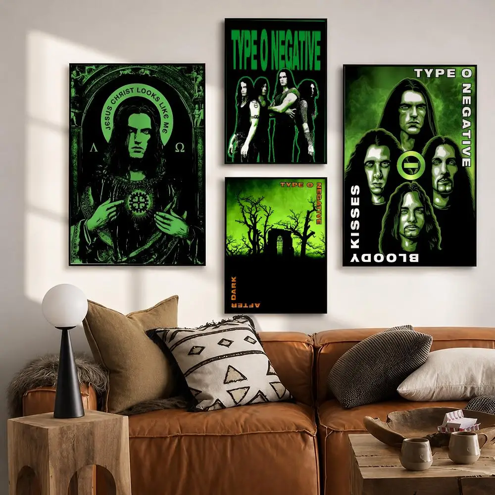 Dark Band Type O Negative Poster HD poster wall art self-stick no-residue for home cafe office great gift
