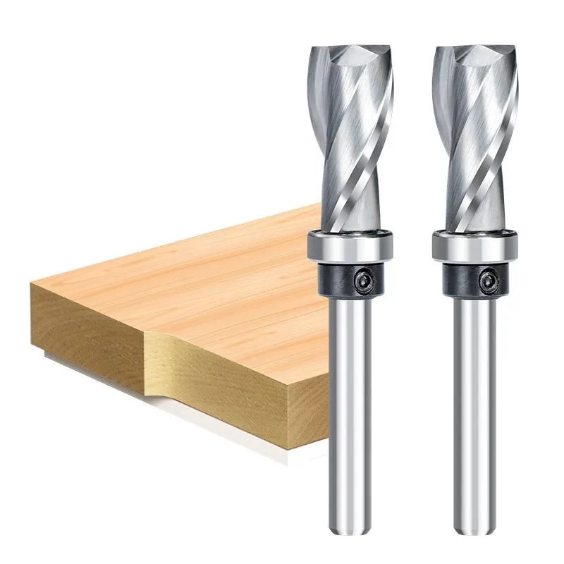 HAMPTON 2 Flute Flush Trim Router Bit 6mm Shank Sloting Milling Cutter Wood Router Bit with Bearing Carbide End Mill