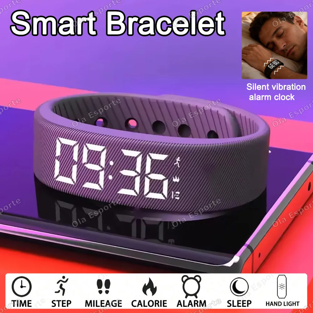 

Светодиодный цифровой смарт-браслет, водонепроницаемые умные часы, смарт-браслет с вибрационным будильником, шагомер, монитор активности, смарт-браслет ‎ HT30