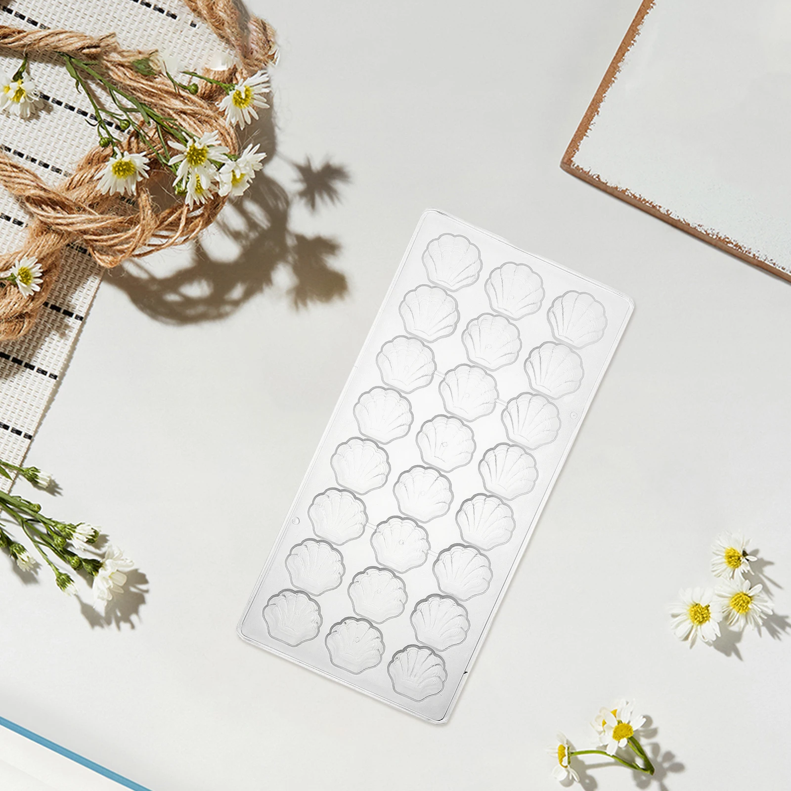 

Chocolate Mold Sea Shell Shape Reusable Baking Mould for Candy Bar Material Efficient Design Silicone Jelly Molds