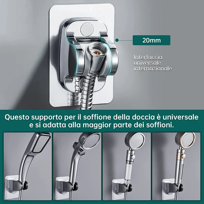 Soporte de cabezal de ducha sin perforación, soporte de ducha de mano, ángulo ajustable, soporte de ducha sin perforación para baño, lavabo