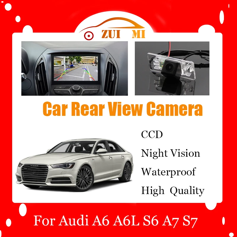 Car Reverse Rear View Auto Camera For Audi A6 A6L S6 A7 S7 2011~2015 CCD Full HD Night Vision Backup Parking Camera