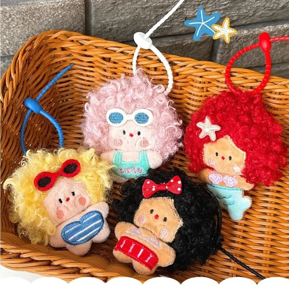 Stuffed Figure Bag Pendant Dolls Soft Cartoon Little Girls Backpack Charms Keychain 8cm Size Cute Keyring Doll Bag Decoration