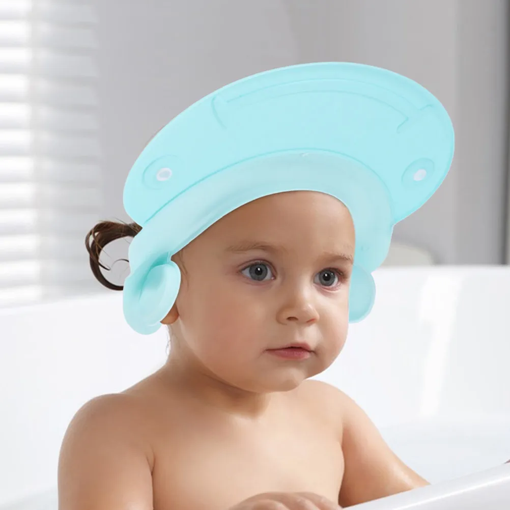 

2Pcs Toddler Bathing Caps Adjustable Baby Silicone Shower Hats Hair Washing Shield for Kids Shampoo Visor Baby Shower Cap