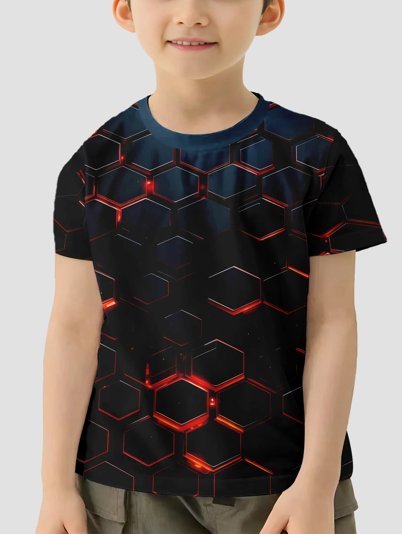 

Textured Hexagon Children's Clothing Boys Clothes T-shirts for Boys Clothes Child Boy Child Tee Shirt Short Sleeve Tops Top Kids