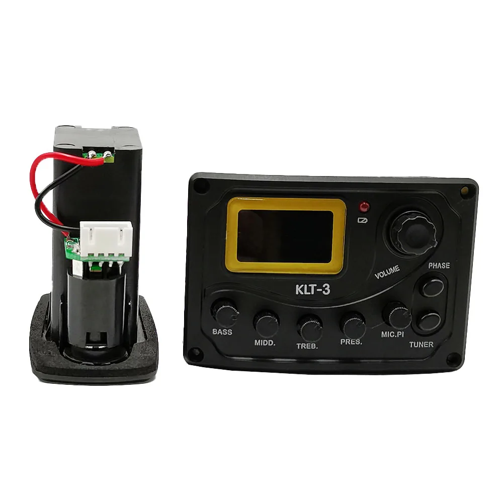 4 Band EQ Equalizer KLT-3 Acoustic Guitar Bass EQ Preamp with Micphone and Tuner Guitar pickup