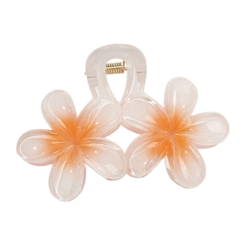 

Double Flower Hair Clip Shatterproof Plastic Hair Claw Fashion Hairpin Hairpiece For Ponytails Buns And Updos