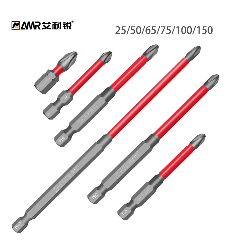 Non-Slip Impact Batch Head Strong Magnetic Cross High Torque Hardness Screw 25/50/65/70/100mm Waterproof Ph2 Screwdriver Bits