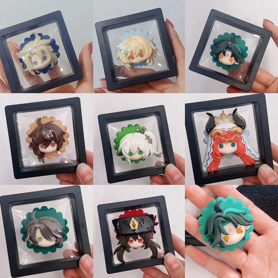 Genshin Impact Figures Cute Cartoon Clay Figurine Model 3D Refrigerator Magnet Doll Collection Fridge Magnets Ornament Gifts Toy