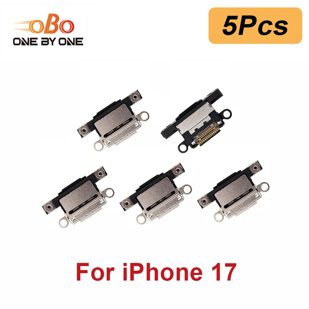 5Pcs USB Charging Port Dock Plug Flex For iPhone 17 Air Pro Max Promax Charger Connector Socket Replacement Blue Black White