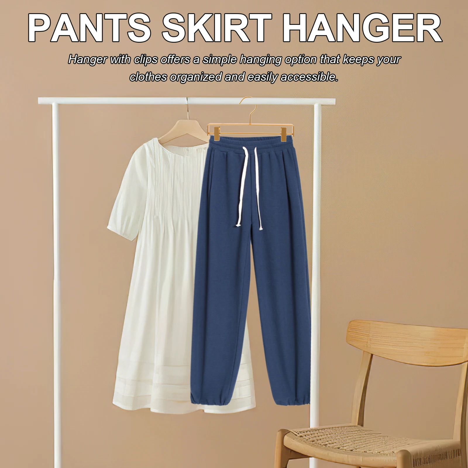 

Aluminum Alloy Metal Clothing Hanger Storage Hanger Clips for Leggings Trouser Stand Metal Clothes Organizer Closet Storage