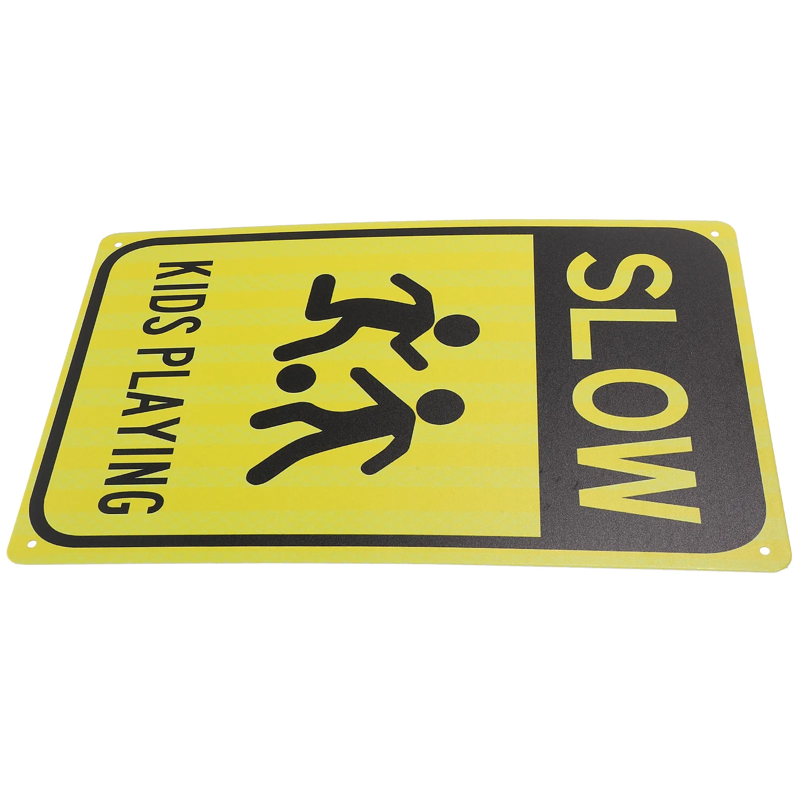 Metal Slow Down Kids Playing Warning Sign Road Safety Traffic Street Caution Sign For City Streets Durable Iron Weather