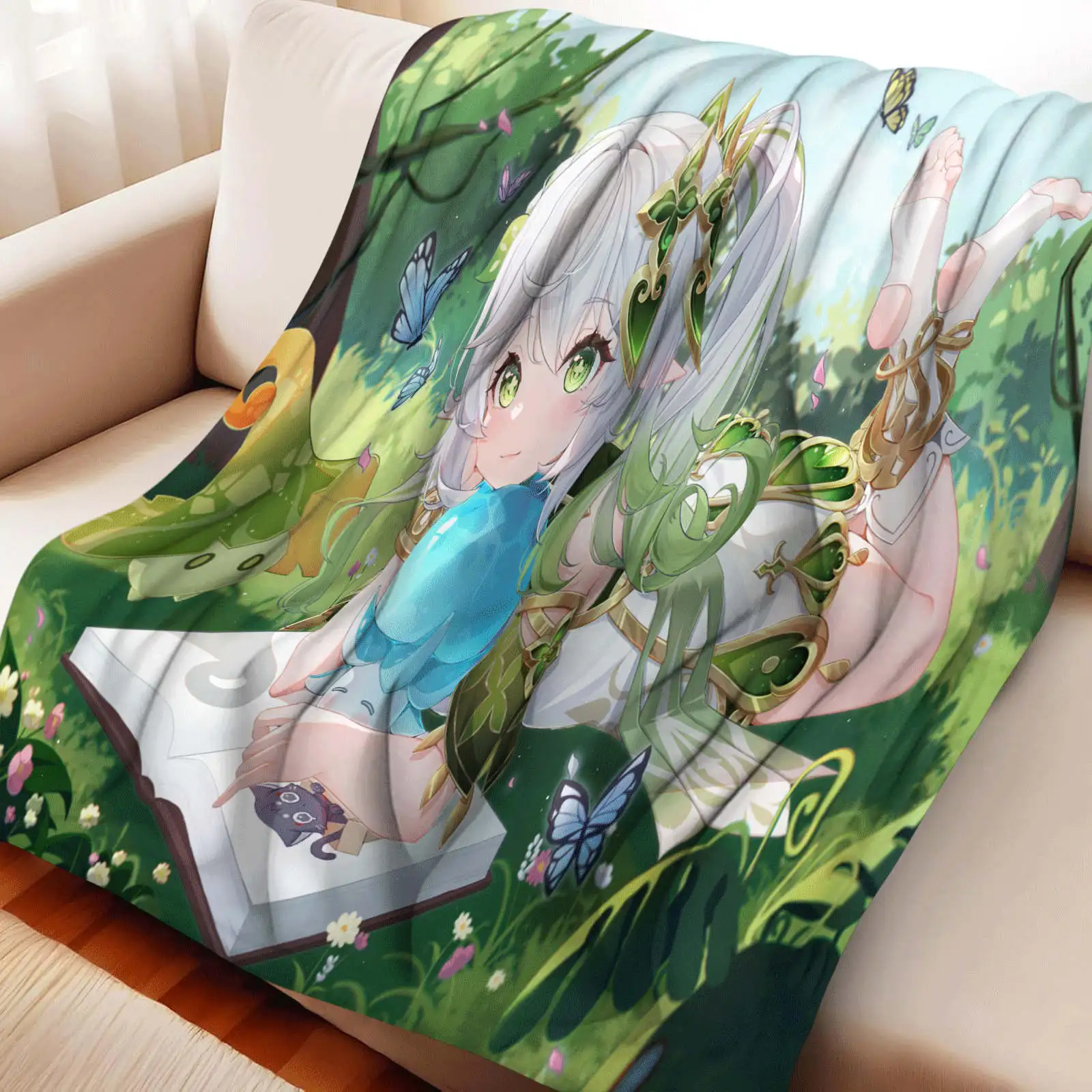 

Game Genshin Impact Nahida Flannel Blanket Warmth Soft Air Conditioning Blankets