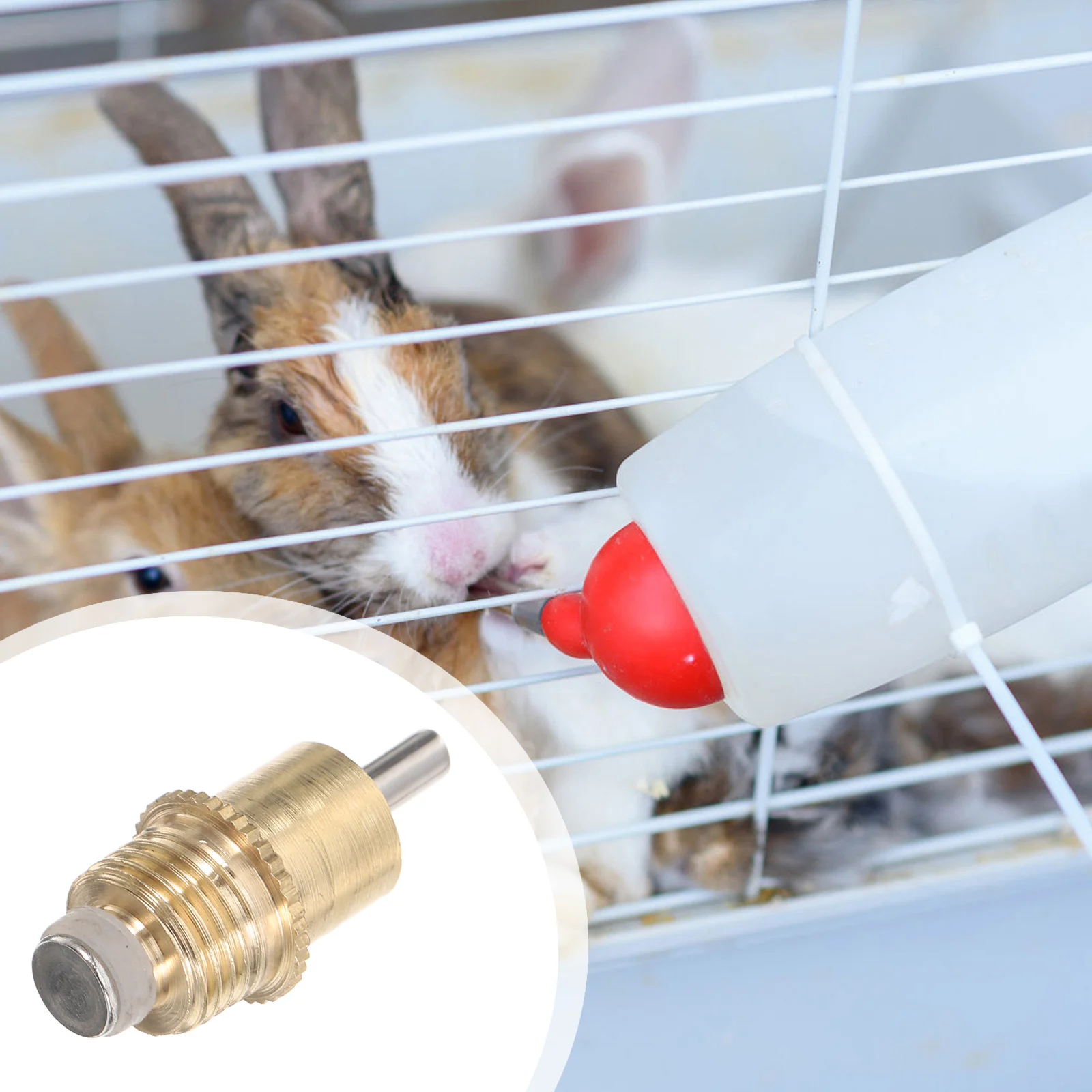 

10pcs Rabbit Water Fountain Copper Head Automatic Feeder Nipple Drinker Nozzle Leak Proof Easy Clean Pet Supplies