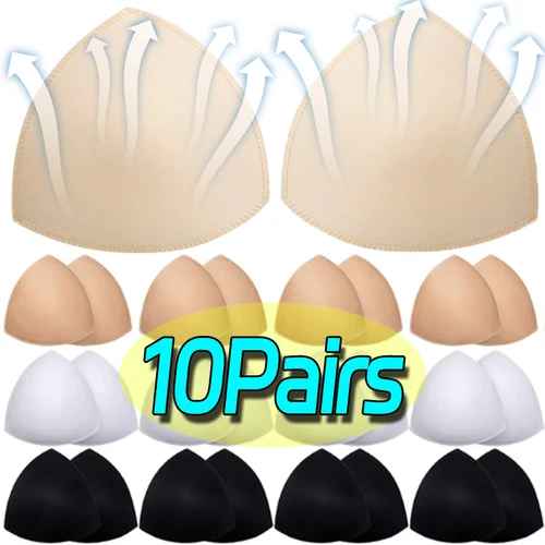 Imagen 2 del producto Almohadillas invisibles para sujetador de realce de esponja triangular, ropa interior Sexy para mujer, traje de baño de esponja, potenciadores de pecho para Bikini, almohadillas para copa de pecho
