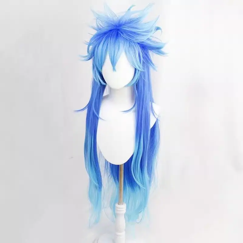 Anime Game Twisted Wonderland Idia shroud Cosplay Wig 120cm Long Gradient Blue Hair Men Women Halloween Party Roleplay Accessory