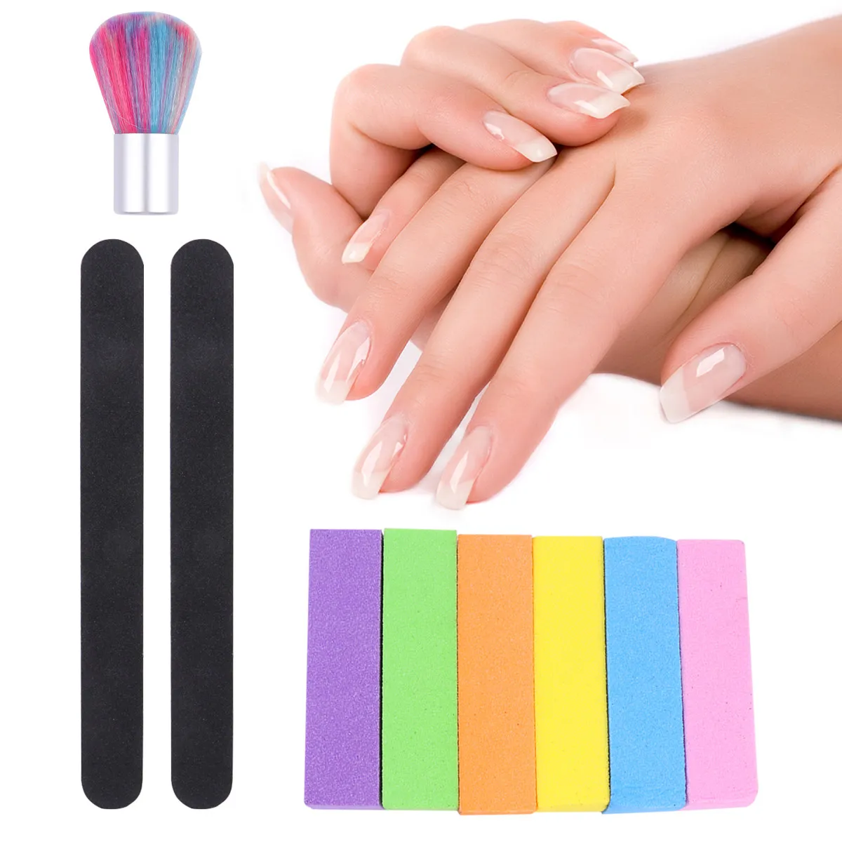 

1Set Nail File Buffer Polishing Tool Set Rough Grit Nail File Kit for Fingernails Toenails Acrylic Uv Gel Manicure Pedicure