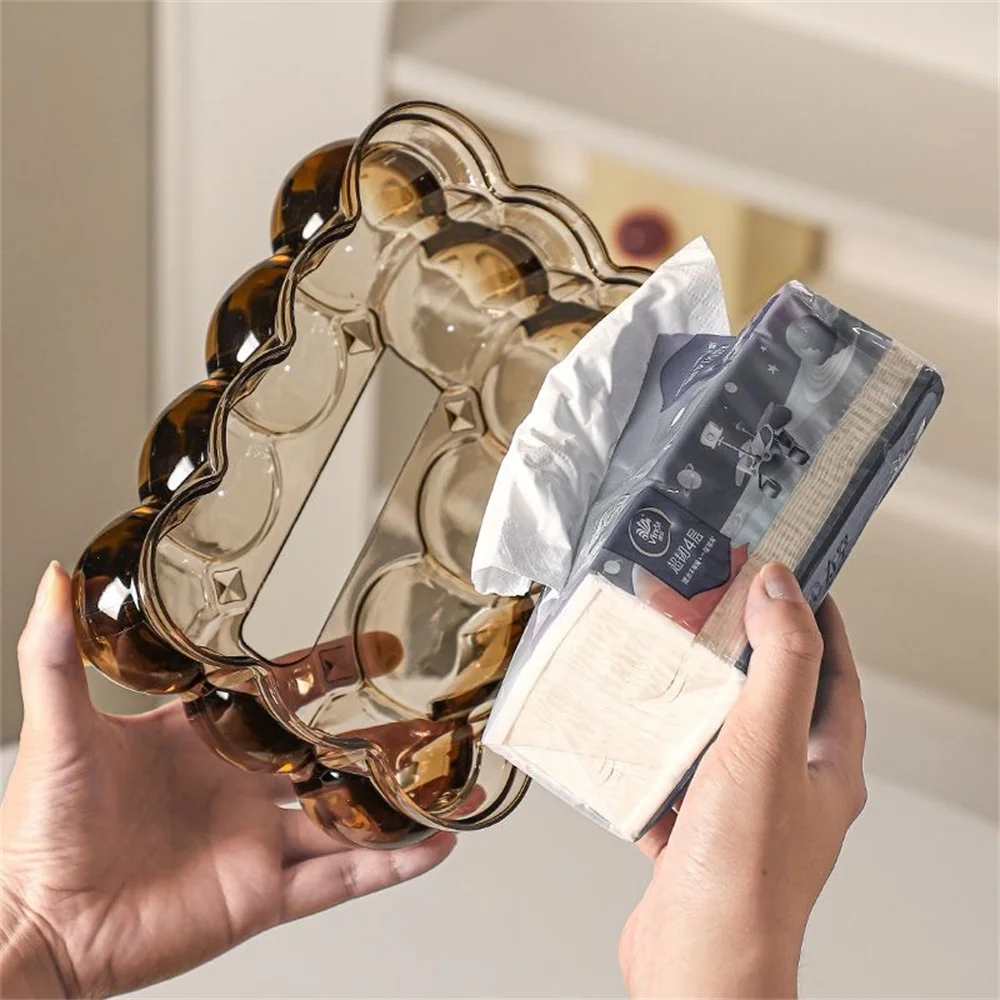 صندوق ورقي صندوق مناديل شفاف صندوق تخزين عالي الجودة للاستخدام المنزلي العائلي تصميم داخلي