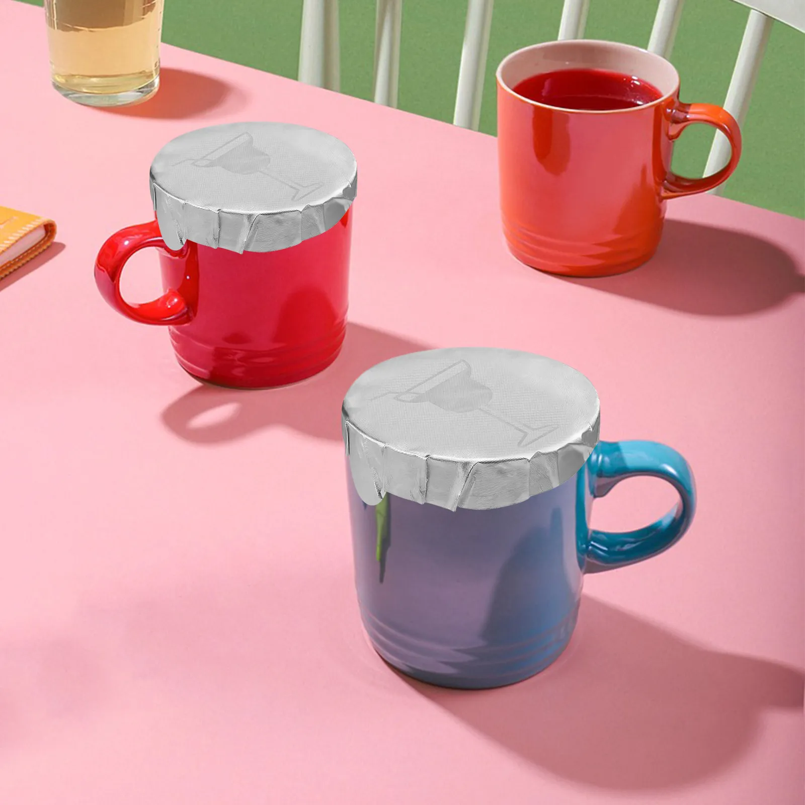 

100Pcs Paper Cup Lid Sealing Film Leakproof Spill Proof Protective Covers for Coffee Tea Milk Tea Drink Tamper Stickers