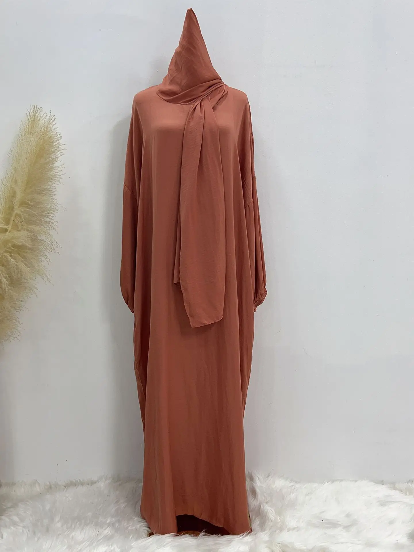 Ramadan Eid Djellaba Muslim Dress Dubai Fashion Dress With Pocket Abaya Dubai Turkey Muslim dress Islam Robe with hajib WY1526