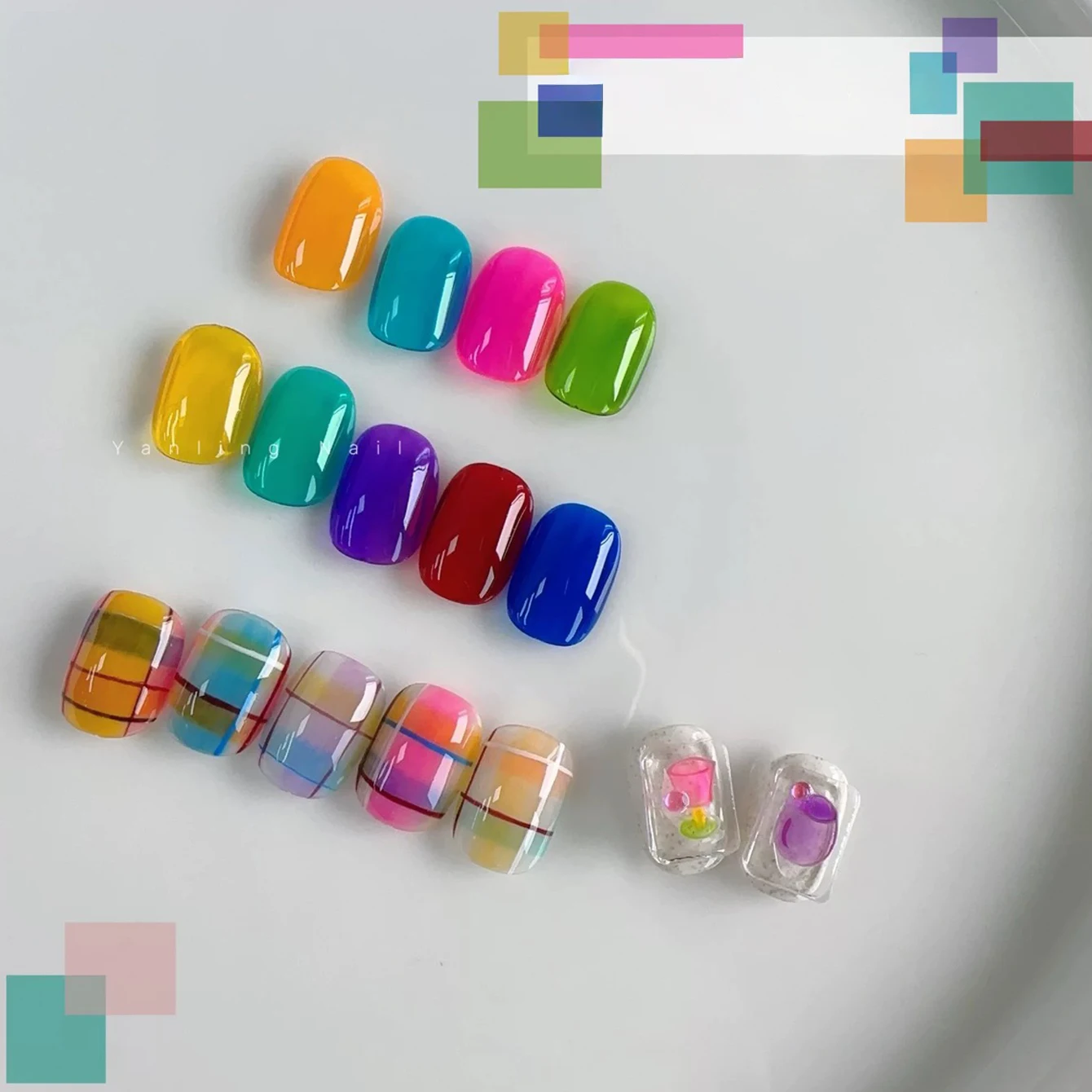 MIANEL 12ML Ice-clear Dopamine Glass Candy-colored Gel Nail Polish Da Vinci Glass Nail Polish UV Light Nails Blue Nails