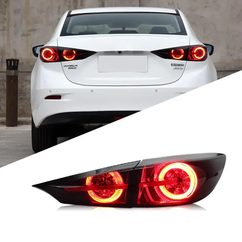 

LED Tail Lamp For MAZDA 3 Axela Hatchback 2015 -2018 TW Smoke Black Cover Dark Red Housing