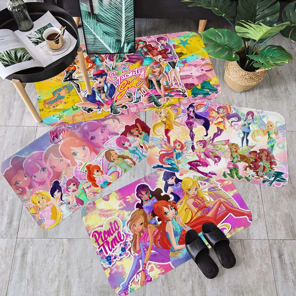 

Girl W-Winx Clubs Kitchen Floor Mat Floor Mat Retro Multiple Choice Living Room Kitchen Rug Non-Slip Modern Home Decor