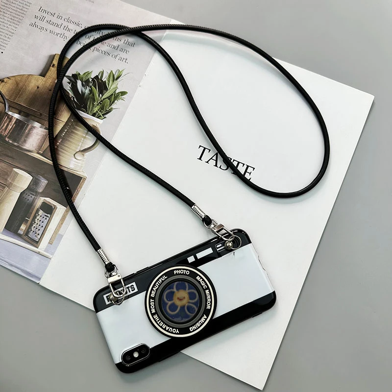 INS Leather Phone Strap Crossbody Lanyard Backpack Lanyards Long Mobile Phone Rope Pendant For iPhone Samsung Camera Strap Chain