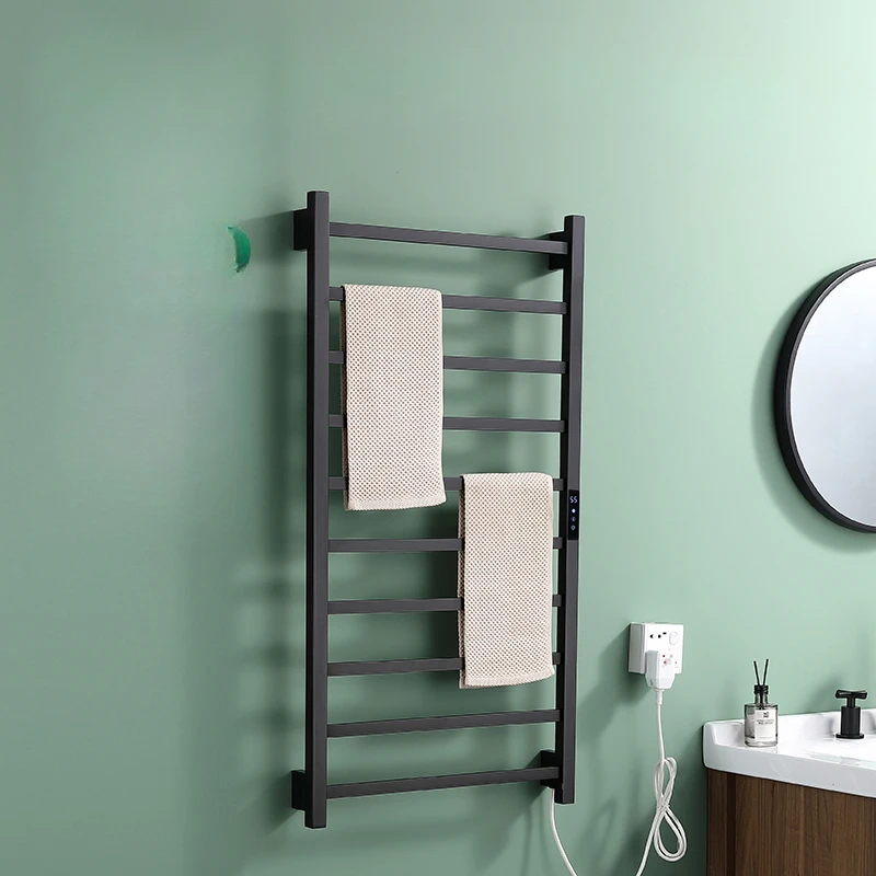 

Large size intelligent electric towel rack, digital display bathroom dryer, heating storage, bathrobe towel rack